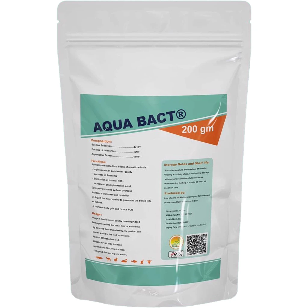 أكوا باكت أكوا باكت | لتنقية المياه من الامونيا والمواد الضارة | للحيوانات المائية والدواجن وحيوانات المزرعة
