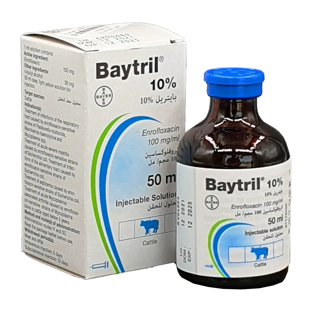 بايتريل بايتريل | انروفلوكساسين بيطري | مضاد حيوي | للابقار