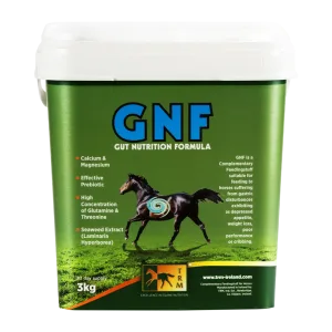 جي ان اف حبيبات مكملات غذائية للخيول متكامه تحتوي علي تركيبة غنية بالمعادن و الاحماض الامينية و بروبيوتيك للحفاظ علي صحة الجهاز الهضمي